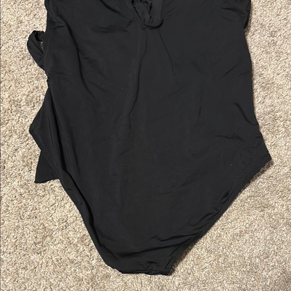 Black Ruffled One-Piece Swimsuit - Picture 8 of 11